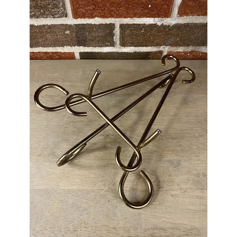 Vintage Solid Brass Folding Easel Plate Picture Art Display Stand Holder